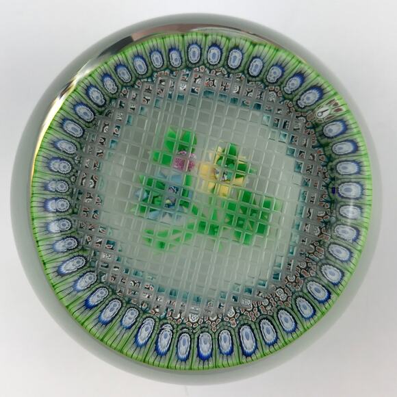 Perthshire 1983E Bouquet Lampwork Flowers Millefiori Faceted Paperweight Cert - Picture 4 of 16